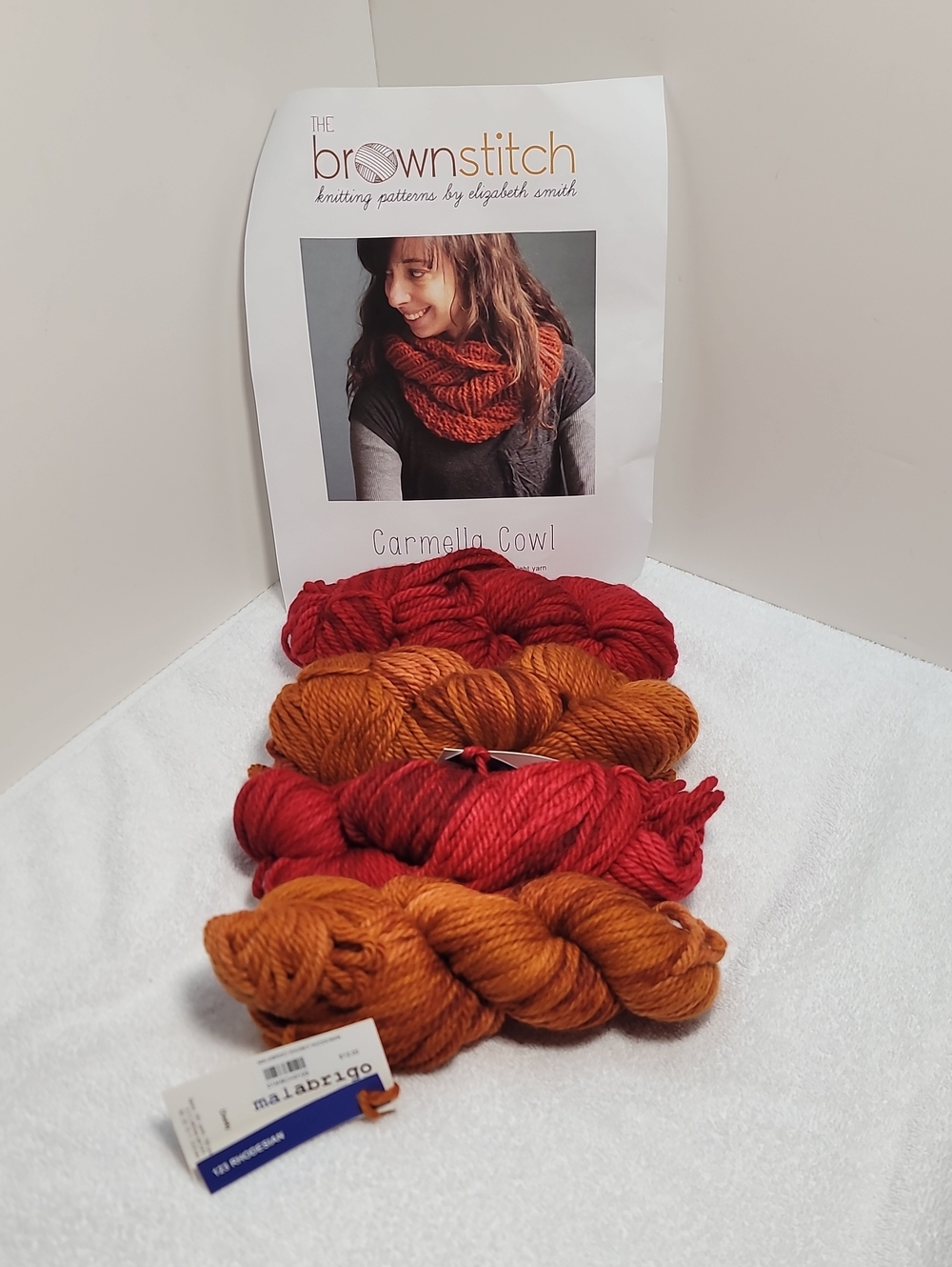 The Brown Stitch Carmella Cowl Knit Kit - Red & Orange  - NWT - #21